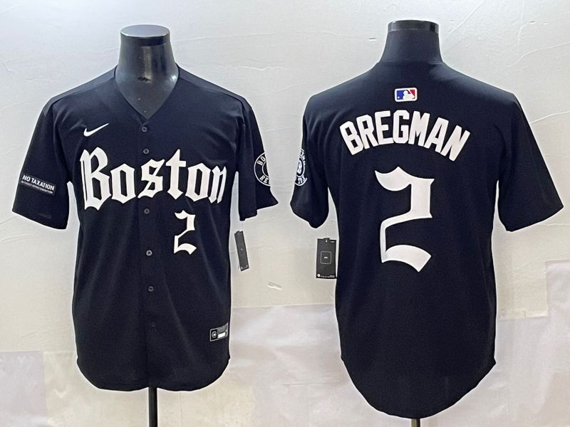 Men 2025 Boston Red Sox #2 Bregman Black Five generations Joint Name Nike MLB Jersey style 13->boston red sox->MLB Jersey